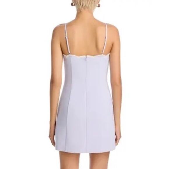 FRENCH CONNECTION Azra Scallop Mini Dress Lavender Sz 14 Romantic Soft Glam NWT - Picture 3 of 11